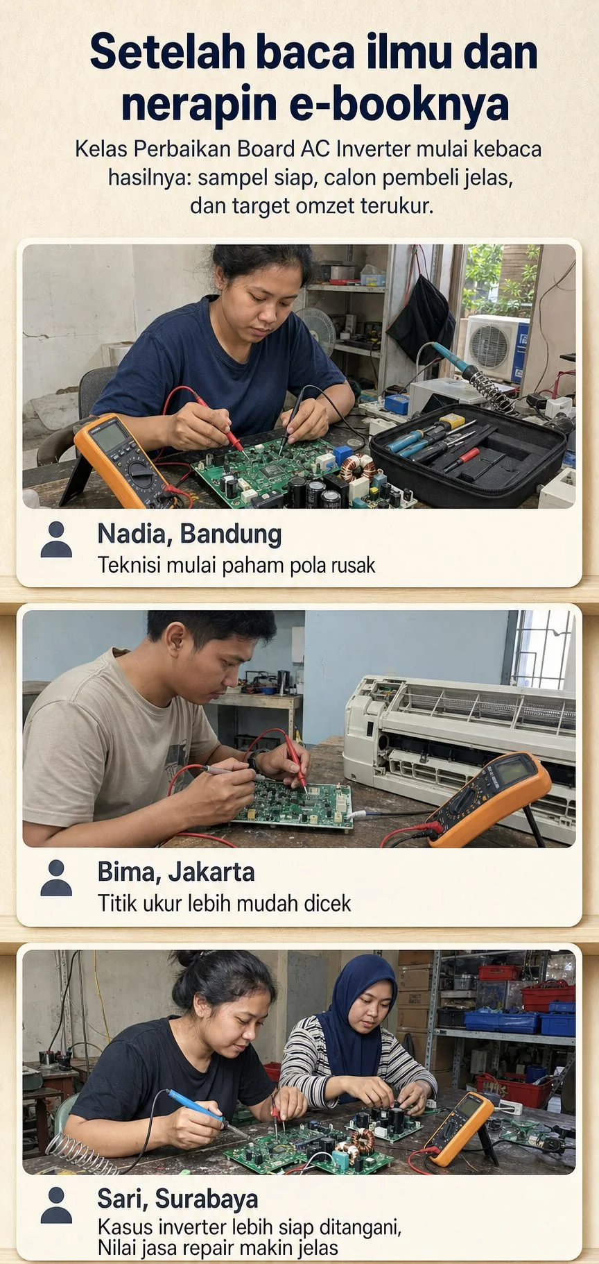 Kelas Perbaikan Board AC Inverter section 7